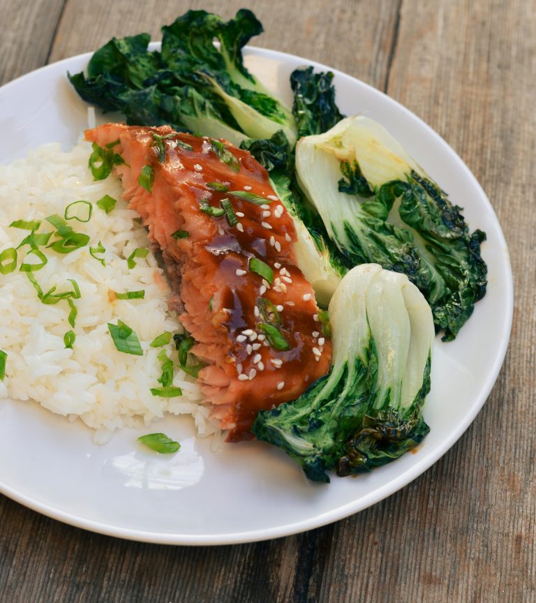 Teriyaki Salmon With Baby Bok Choy - Aurora Satler