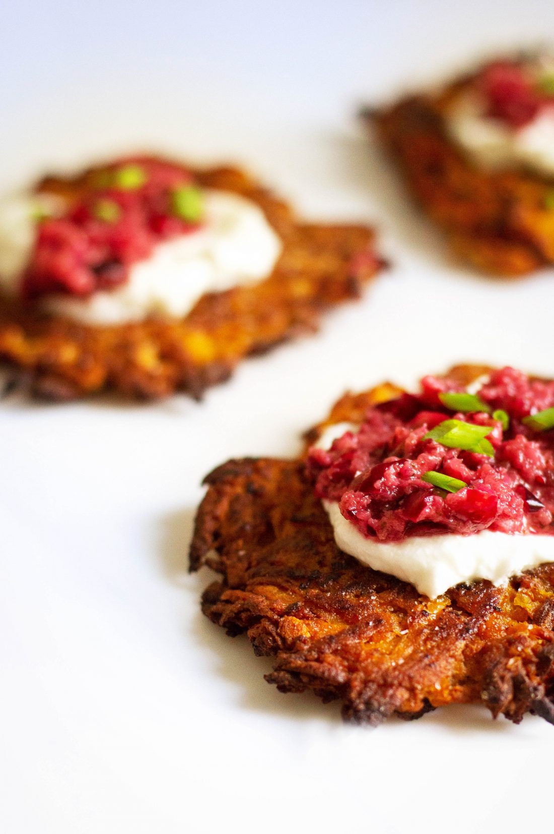 Sweet Potato Latkes - Aurora Satler